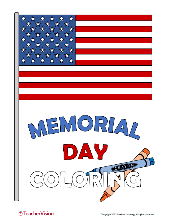 memorial day coloring sheets - printable packet