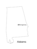Alabama State Map with Capital