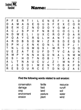 Soil Erosion Word Search