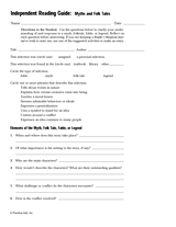 Independent Reading Guide: Myths and Folk Tales