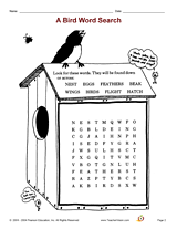 A Bird Word Search