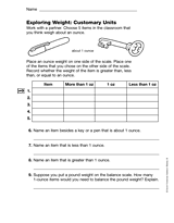 Exploring Weight: Customary Units (Gr. 3)