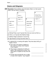 Grams and Kilograms (Gr. 3)