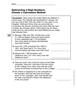 Subtracting Four-Digit Numbers: Choosing a Calculation Method (Gr. 3)