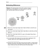 Exploring Estimating Differences (Gr. 3)