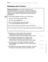 Multiplying with Three Factors (Gr. 3)