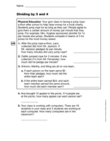 Dividing by Three and Four (Gr. 3)