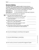 Measurement: Decision Making Skills 2 (Gr. 5)