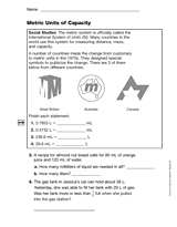 Metric Units of Capacity (Gr. 5)