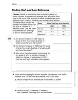 Finding High and Low Estimates (Gr. 5)