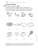 Measurement: Critical Thinking (Gr. 1)