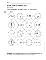 Write Time to the Half Hour (Gr. 1)