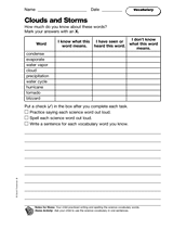 Clouds and Storms: Vocabulary