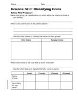 Science Skill: Classifying Coins