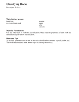 Investigate Activity: Classifying Rocks