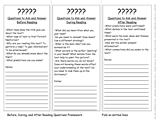 Framework for Questions Before, During, and After Reading