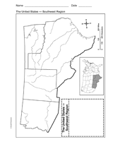 Map of Southwest United States