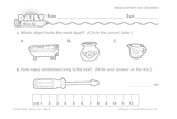 Math Warm-Up 152 for Gr. 1 & 2: Measurement & Geometry