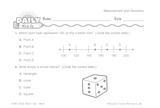 Math Warm-Up 105 for Gr. 3 & 4: Measurement & Geometry
