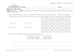 Math Warm-Up 214 for Gr. 3 & 4: Algebra, Patterns & Functions