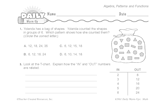 Math Warm-Up 216 for Gr. 3 & 4: Algebra, Patterns & Functions
