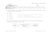 Math Warm-Up 249 for Gr. 3 & 4: Algebra, Patterns & Functions