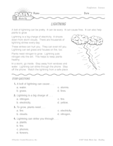 Science Reading Warm-Up: Lightning