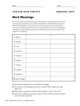Word Meanings