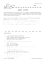 Albert Einstein Biography: A Reading Warm-Up (Grades 5 & 6)