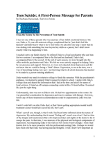 Preventing Teen Suicide: A First-Person Message for Parents