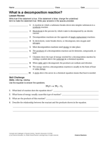 What Is a Decomposition Reaction?