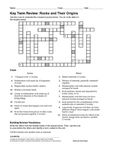 Key Term Review: Rocks and Their Origins