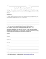 WWII: Canadian Food Rations