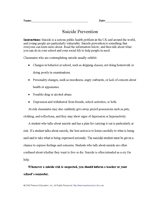 Suicide Prevention