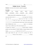 Multiple Sclerosis Word Fill