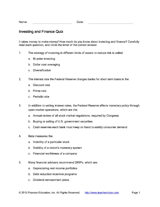 Investing and Finance Quiz