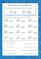 Estimating Sums and Differences (Grade 4)