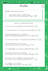 Number Puzzles (Grade 1)