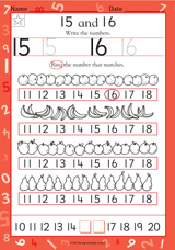 Write the Numbers 15 & 16