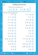Adding and Simplifying Fractions