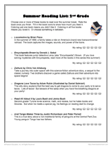 Summer Reading List: 2nd Grade