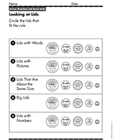 Circle the Lids to Fit the Rules
