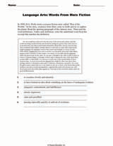 Language Arts: Words From Mars Fiction